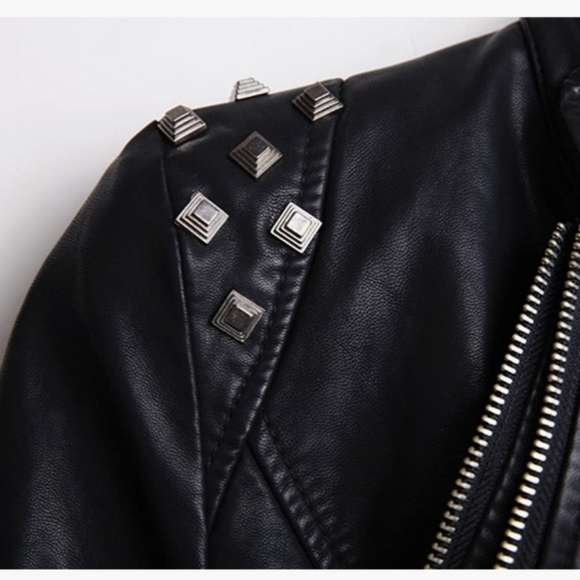 Chou Yatou Faux Leather Biker Jacker - Picture 3 of 3